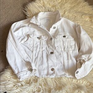 Zara kids girls denim cropped jacket